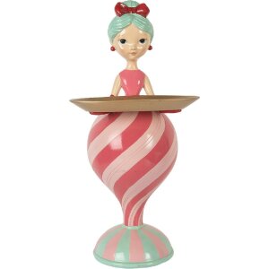 Clayre & Eef Décoration Enfant avec Bol Rose Vert 22x20x46 cm