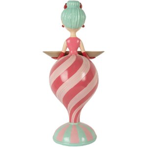 Clayre & Eef Décoration Enfant avec Bol Rose Vert 22x20x46 cm
