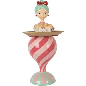 Clayre & Eef Décoration Enfant avec Bol Rose Vert 22x20x46 cm