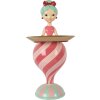 Clayre & Eef Décoration Enfant avec Bol Rose Vert 22x20x46 cm