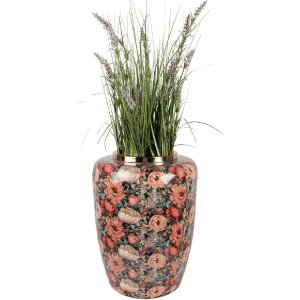 Clayre & Eef 66376 Vase Décoratif Vert Rose Ø 33x44 cm
