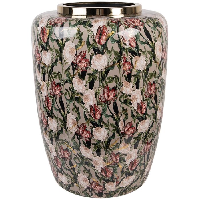 Clayre & Eef 66377 Vase Décoratif Gris-Rose 33x44 cm