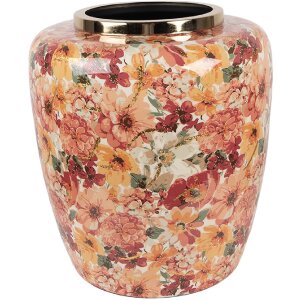 Clayre & Eef 66378 Vase Décoratif Beige-Orange 33x36 cm