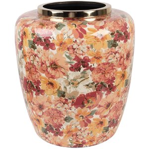 Clayre & Eef 66378 Vase Décoratif Beige-Orange 33x36 cm
