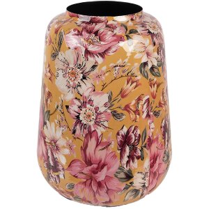Clayre & Eef 66383 Vase Décoratif Jaune & Rose Ø 27x34 cm