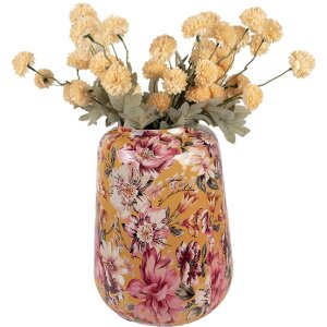 Clayre & Eef 66383 Vase Décoratif Jaune & Rose Ø 27x34 cm
