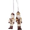 Clayre & Eef Décoration Casse-Noisette (Set de 2) Beige/Rouge