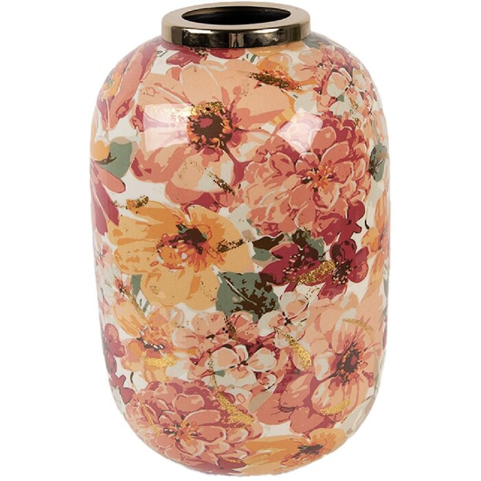 Clayre & Eef 66388 Vase Décoratif Beige-Orange Ø 17x25 cm