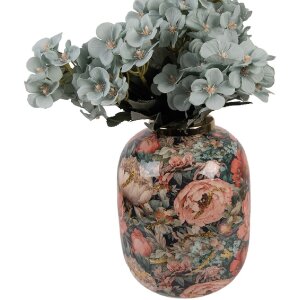 Clayre & Eef 66389 Vase Décoratif Vert Rosé Ø 17x22 cm
