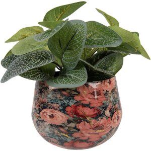 Clayre & Eef 66394 Pot de Fleurs Rose Vert Ø13x10 cm