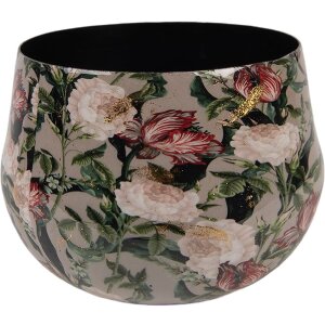 Clayre & Eef 66395 Pot à Fleurs Gris & Rose 13x10 cm