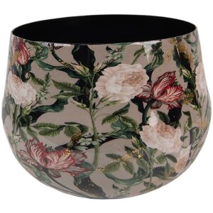 Clayre & Eef 66395 Pot à Fleurs Gris & Rose 13x10 cm