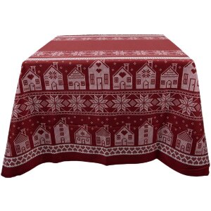 Nappe Clayre & Eef KT003.002 Carreaux Rouges & Blancs 140x220 cm
