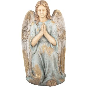 Clayre & Eef Décoration Ange 34x36x55 cm Beige-Bleu