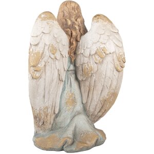 Clayre & Eef Décoration Ange 34x36x55 cm Beige-Bleu