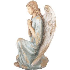 Clayre & Eef Décoration Ange 34x36x55 cm Beige-Bleu