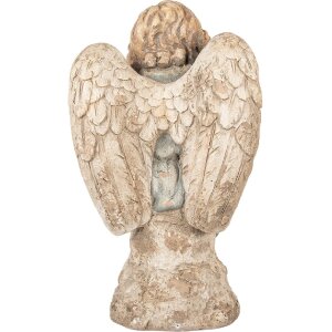 Clayre & Eef Décoration Ange 32x23x56 cm Beige/Gris 5MG0088