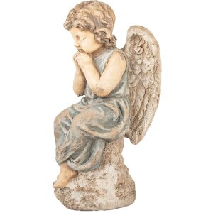 Clayre & Eef Décoration Ange 32x23x56 cm Beige/Gris 5MG0088