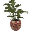 Clayre & Eef 66387 Vase Décoratif Jaune-Rose Ø 28x25 cm