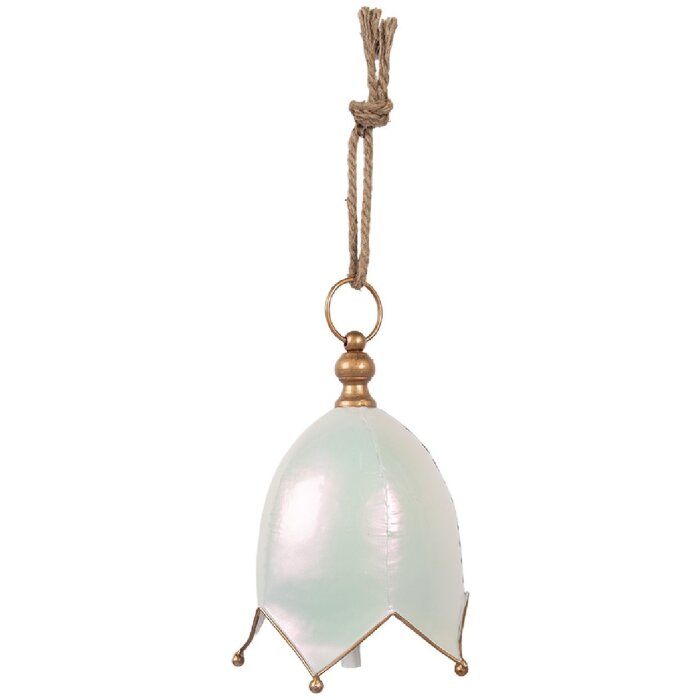 Clayre & Eef 6Y5924L Décoration Sonnette Blanche et Dorée Ø 19x26 cm