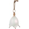 Clayre & Eef Décoration Sonnette Blanche et Dorée 16x22 cm