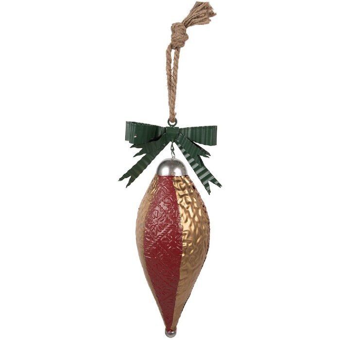 Clayre & Eef 6Y5926 Boule de Noël 15x12x36 cm Rouge-Or