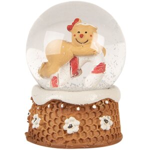 Clayre & Eef Boule à Neige Bonhomme Pain dÉpices Ø 5x7 cm