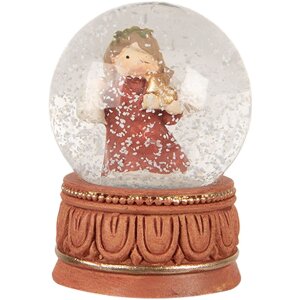 Clayre & Eef 66406 Boule à Neige Ange Rouge Brun 5x7 cm