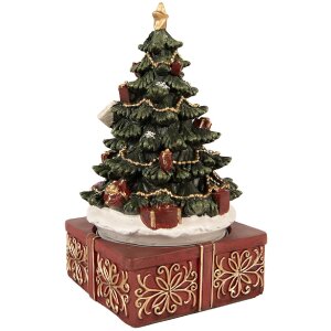 Clayre & Eef Boîte à Musique Sapin de Noël 11x19 cm