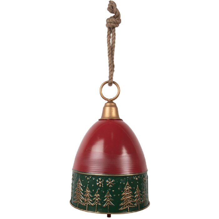 Décoration sonnette vintage Clayre & Eef rouge vert Ø26x38cm