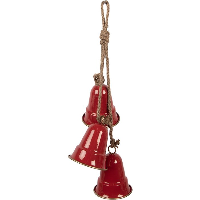 Clayre & Eef 6Y5910 Carillon Décoratif Rouge et Doré 11x11x48 cm