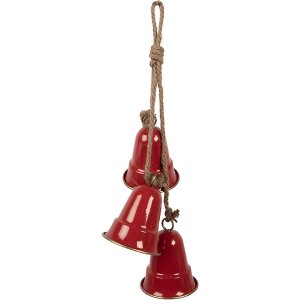 Clayre & Eef 6Y5910 Carillon Décoratif Rouge et Doré 11x11x48 cm