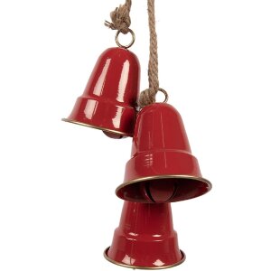 Clayre & Eef 6Y5910 Carillon Décoratif Rouge et Doré 11x11x48 cm