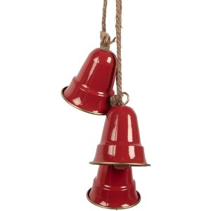 Clayre & Eef 6Y5910 Carillon Décoratif Rouge et Doré 11x11x48 cm