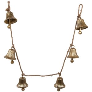 Clayre & Eef Carillon Décoratif Doré 9x9x135 cm