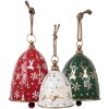 Clayre & Eef Ensemble de 3 Clochettes Décoratives Rouge Vert Blanc