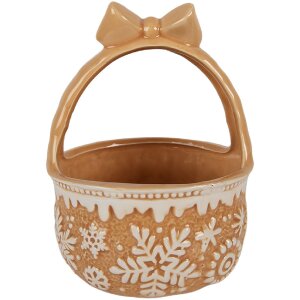 Clayre & Eef Panier Ø 15x21 cm Céramique Brun-Beige