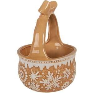 Clayre & Eef Panier Ø 15x21 cm Céramique Brun-Beige