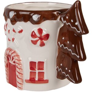 Clayre & Eef Tasse 400ml Blanc & Marron