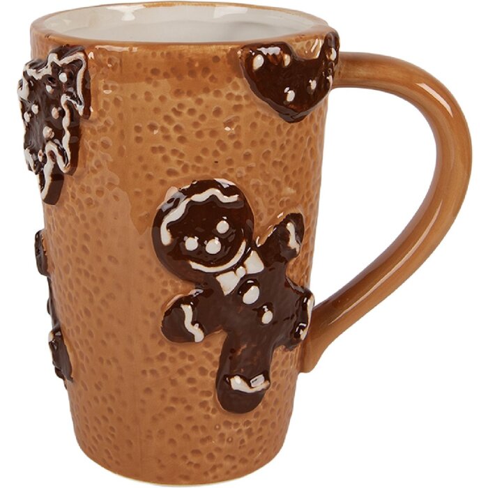 Clayre & Eef Mug Céramique 575ml Marron Beige 14x10x15cm