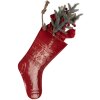 Clayre & Eef Décoration Chaussette Noël Rouge/Blanc 25x6x66 cm
