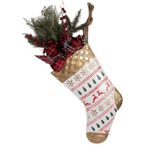 Clayre & Eef Chaussette de Noël 25x6x62 cm