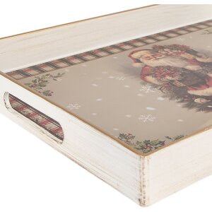 Clayre & Eef Ensemble de 3 Plateaux Beige-Rouge