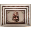 Clayre & Eef Ensemble de 3 Plateaux Beige-Rouge
