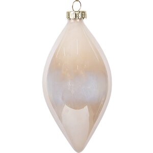 Clayre & Eef Boule de Noël Beige 7x13 cm