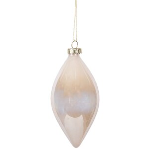 Clayre & Eef Boule de Noël Beige 7x13 cm