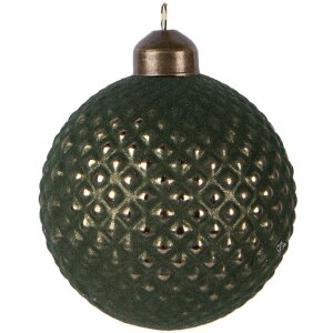 Clayre & Eef Boule de sapin verte 8x9 cm