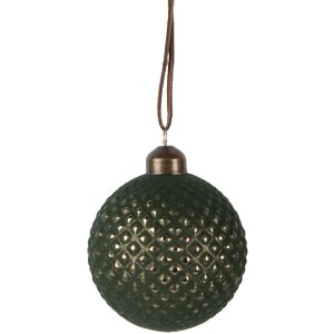 Clayre & Eef Boule de sapin verte 8x9 cm