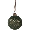 Clayre & Eef Boule de sapin verte 8x9 cm