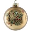 Clayre & Eef Boule de Noël Dorée Vert 8x8 cm